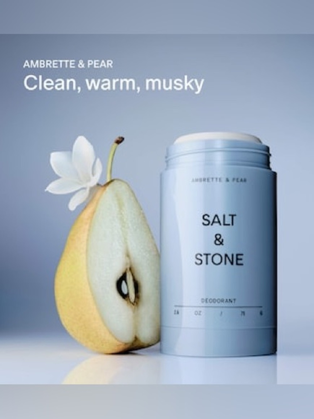 Salt & Stone ambrette & Pear Deodorant